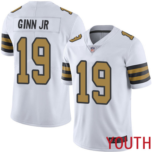 New Orleans Saints Limited White Youth Ted Ginn Jr Jersey NFL Football #19 Rush Vapor Untouchable Jersey->new orleans saints->NFL Jersey